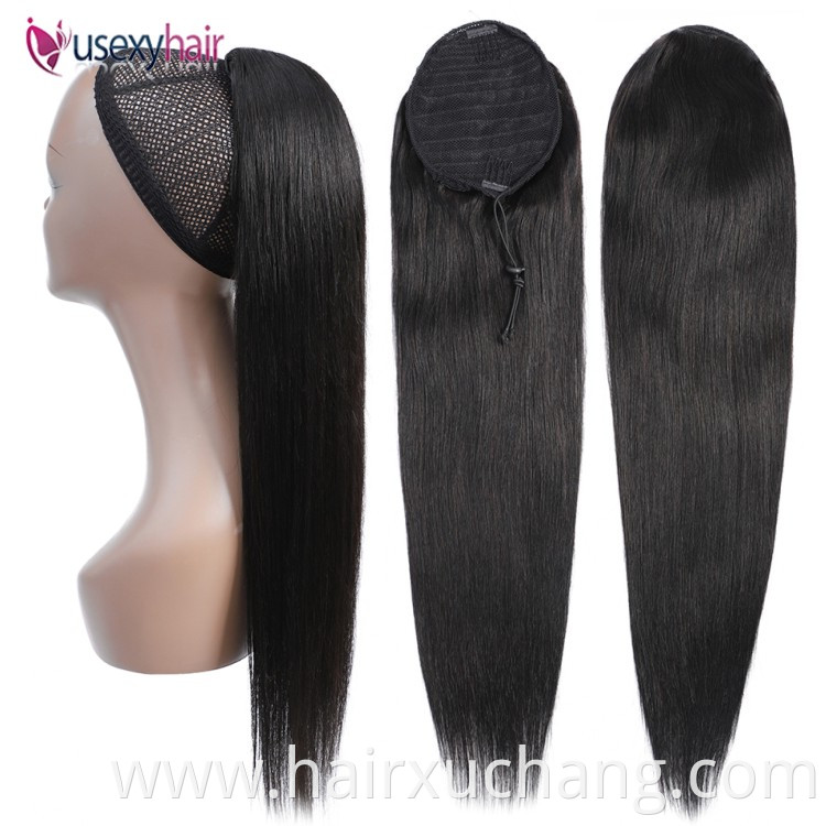 Top Quality Brazilian Ponytail Extensions Human Hair Ponytail Curly Drawstring Ponytails For Black Women